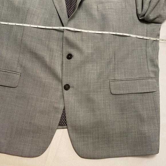 Chaps Ralph Lauren Blazer Sports Suit Coat Size 52R Solid Grey - Picture 10 of 13
